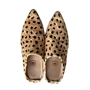 Vision Quest Babos Animal Print Hair On Cow Leather Babouche Mules Size 9.5
